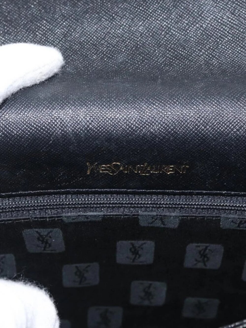 SAINT LAURENT Shoulder Bag Leather Black Gold Auth bs33997 - Picture 13 of 16